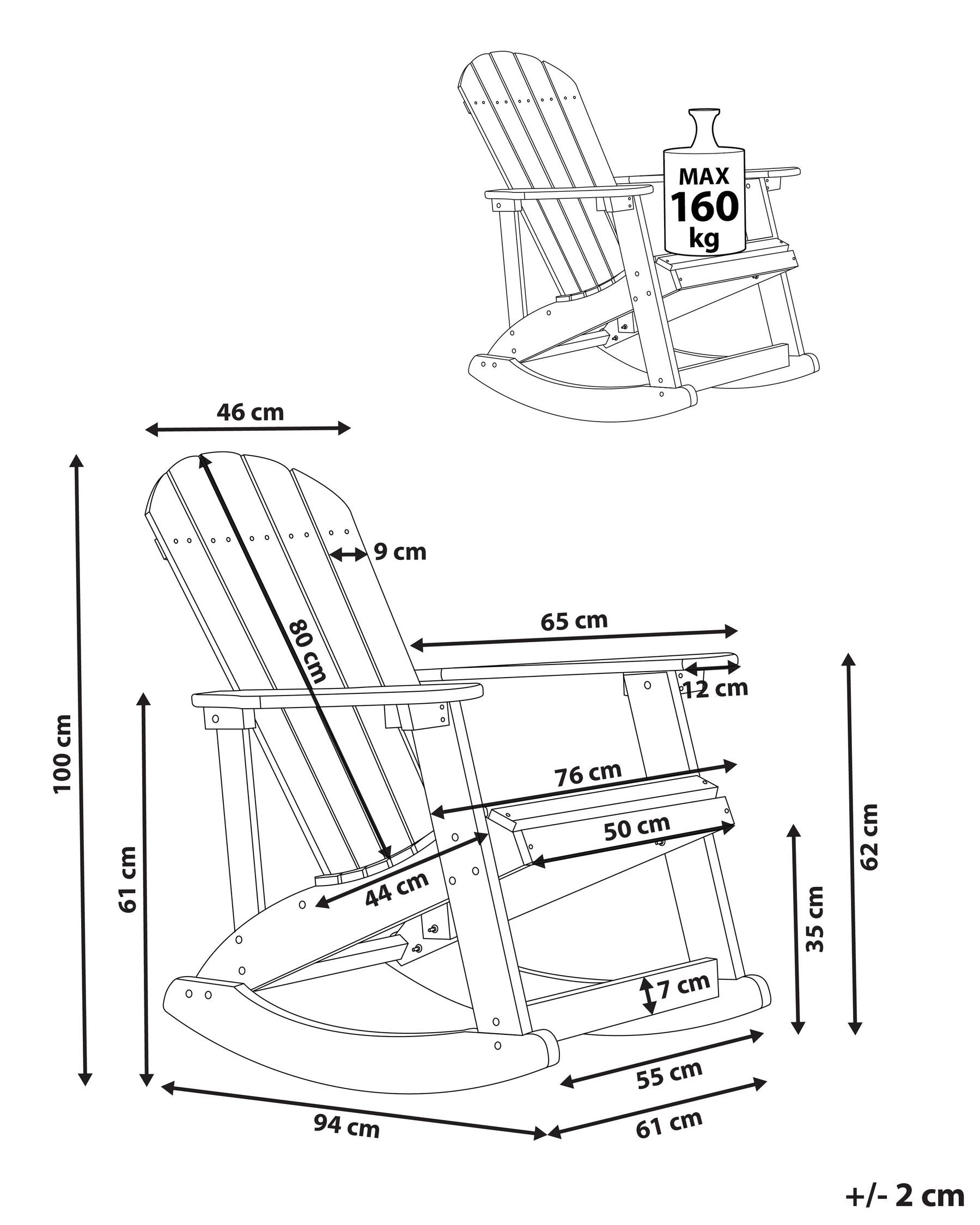 Garden Rocking Chair ADIRONDACK Red