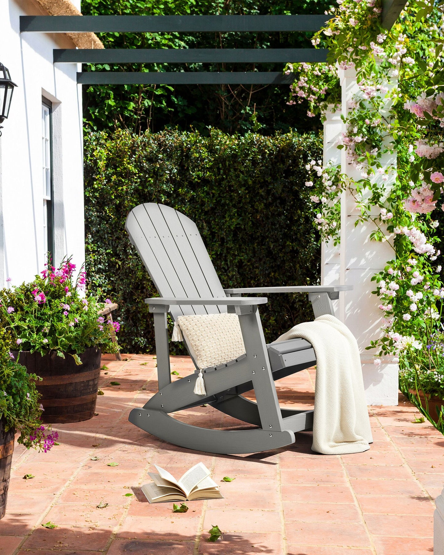 Garden Rocking Chair ADIRONDACK Light Grey