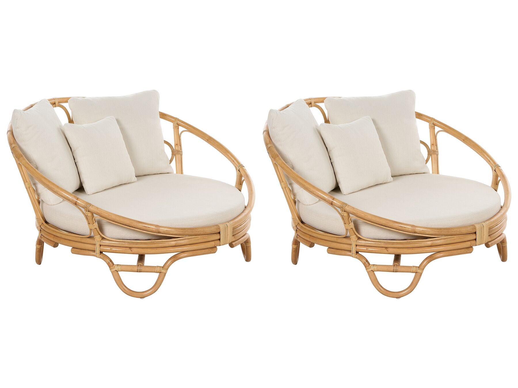 Set of 2 Garden Daybeds ROSSANO Rattan Natural