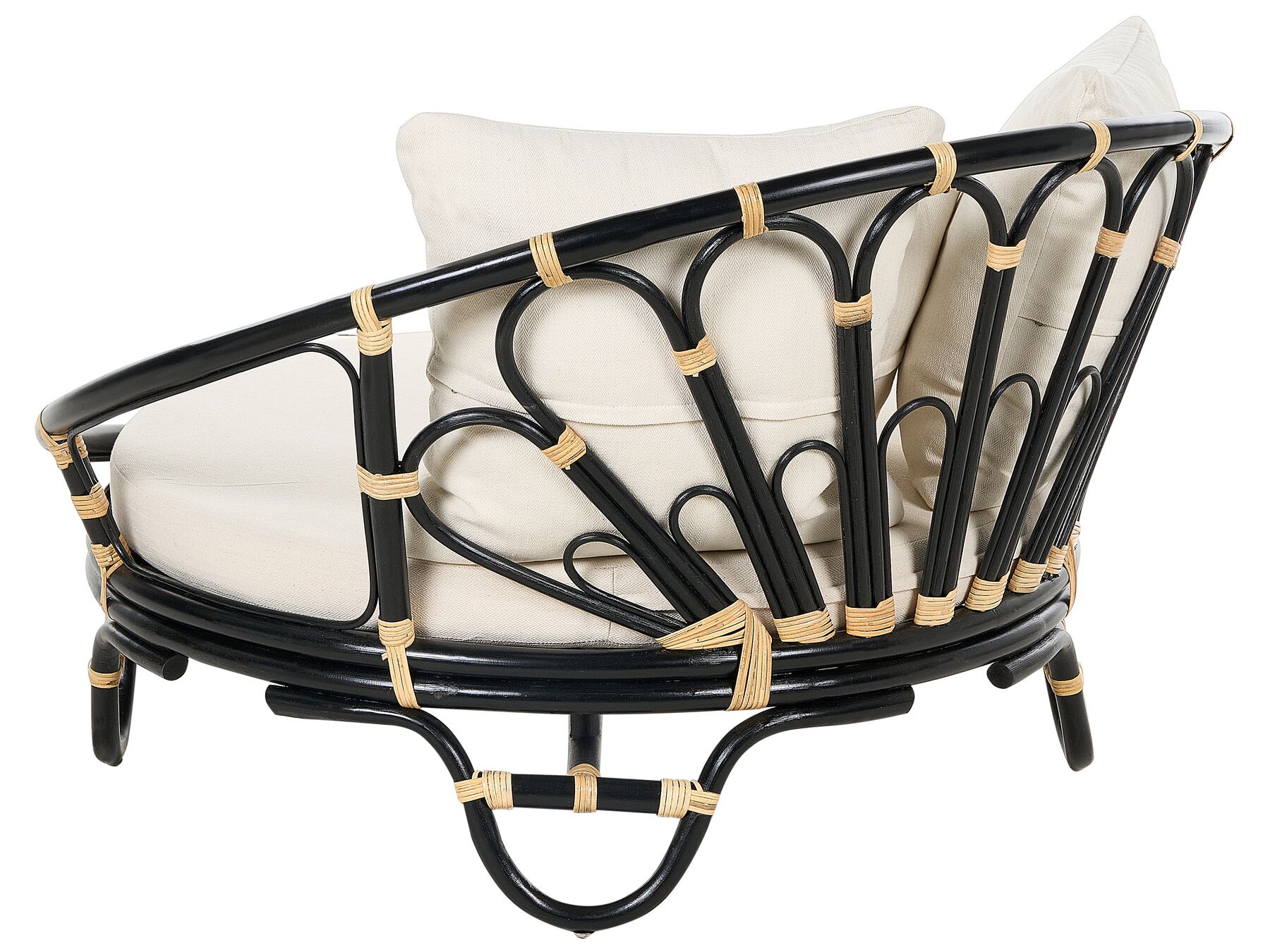 Garden Daybed ROSSANO Rattan Black