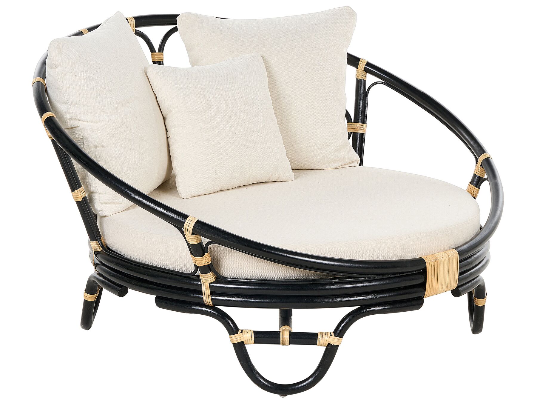 Set of 2 Garden Daybeds ROSSANO Rattan Black