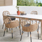 Set of 6 Garden Chairs with Cushions Rattan Natural