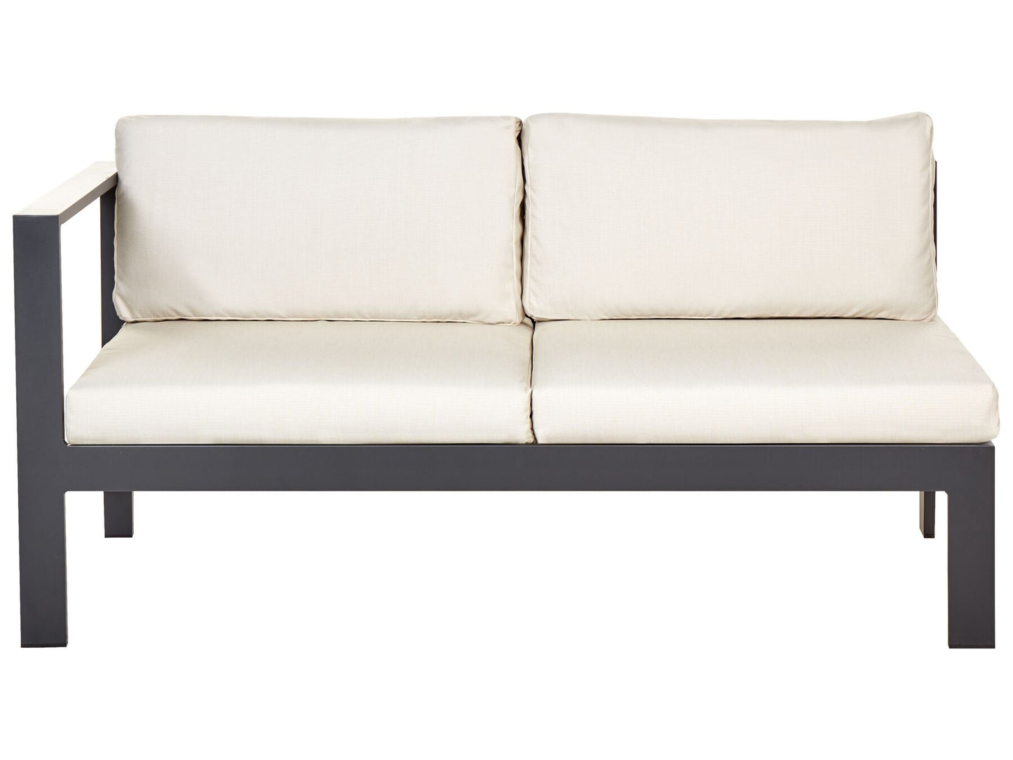 Garden Corner Sofa with Table 5 Seater MESSINA Left Hand Metal Beige