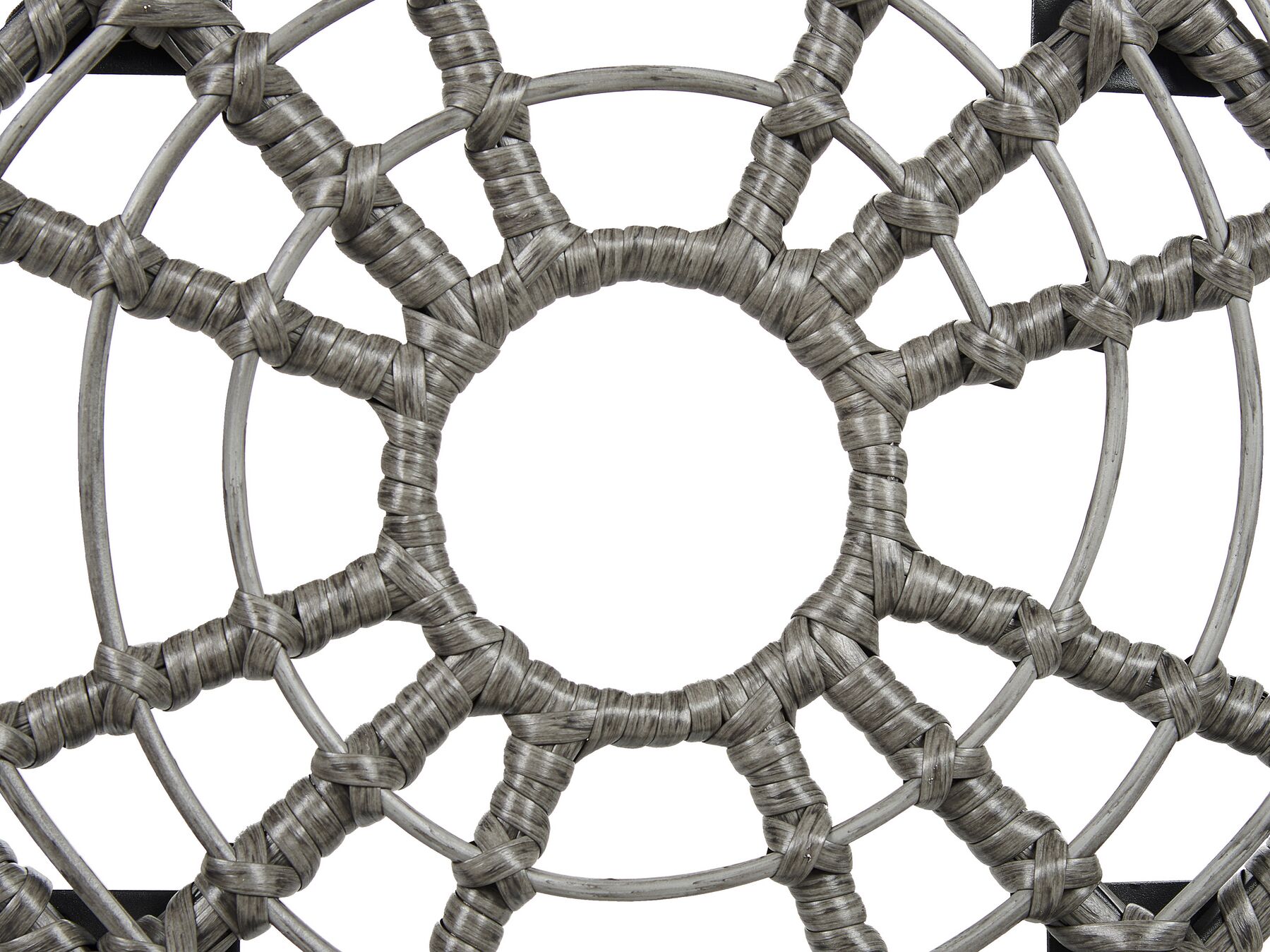 Bistro Set with Cushions LAURETO PE Rattan Grey