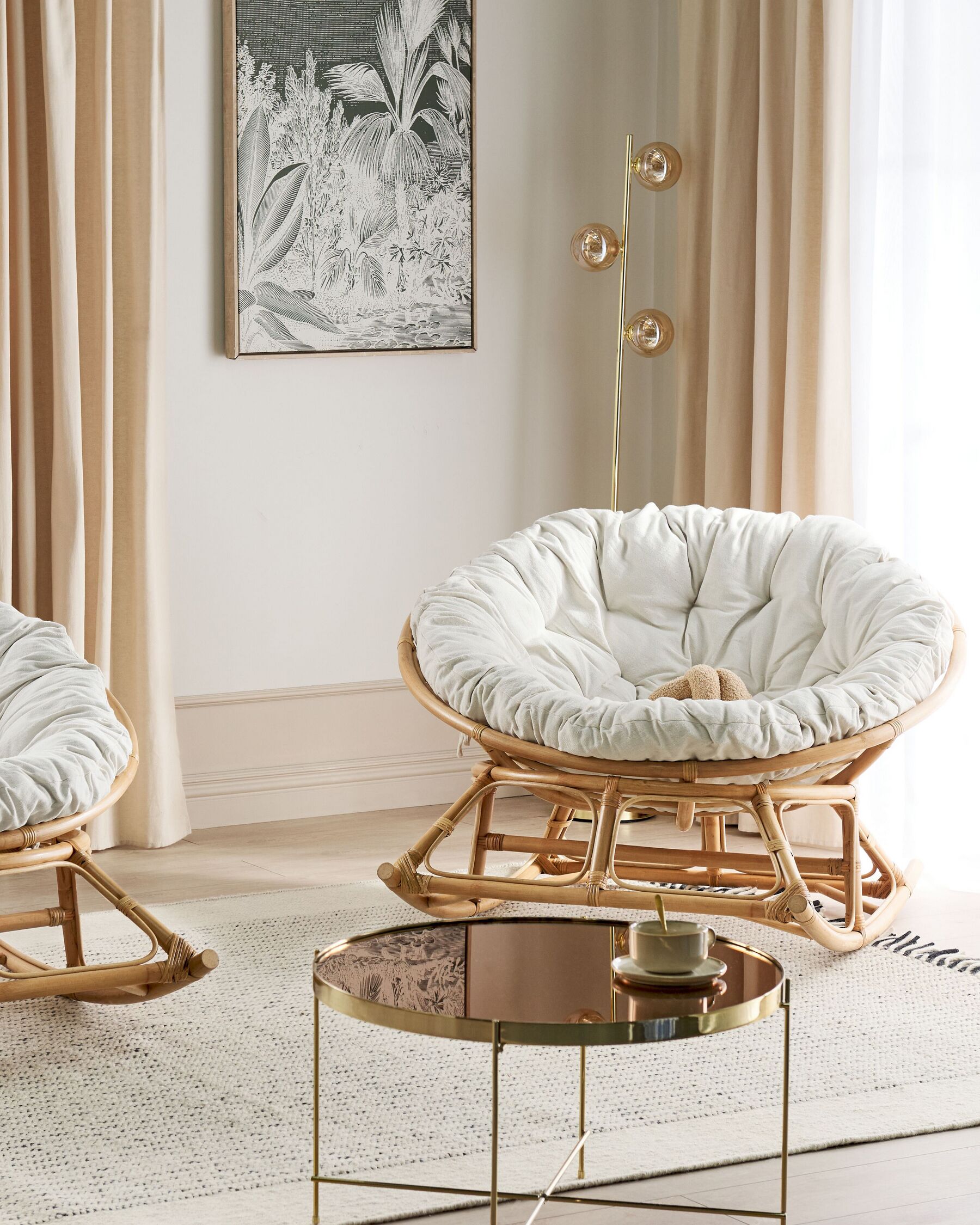 Set of 2 Rocking Chairs ORVIETO Rattan Natural