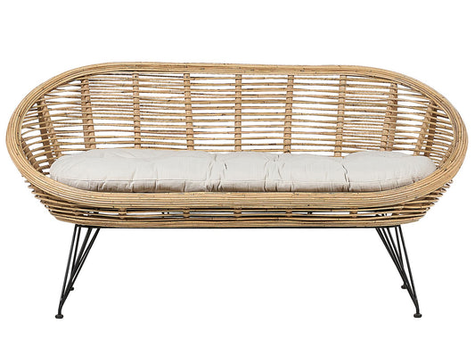 Garden Sofa 2 Seater MARATEA Rattan Natural