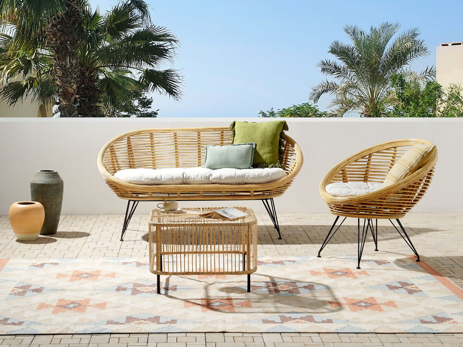 garden sofa 2 seater susua rattan natural
