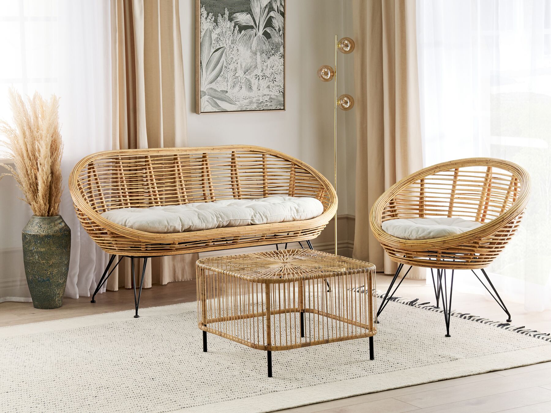 garden sofa 2 seater susua rattan natural