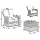 Garden Armchair with Footstool Rattan Natural