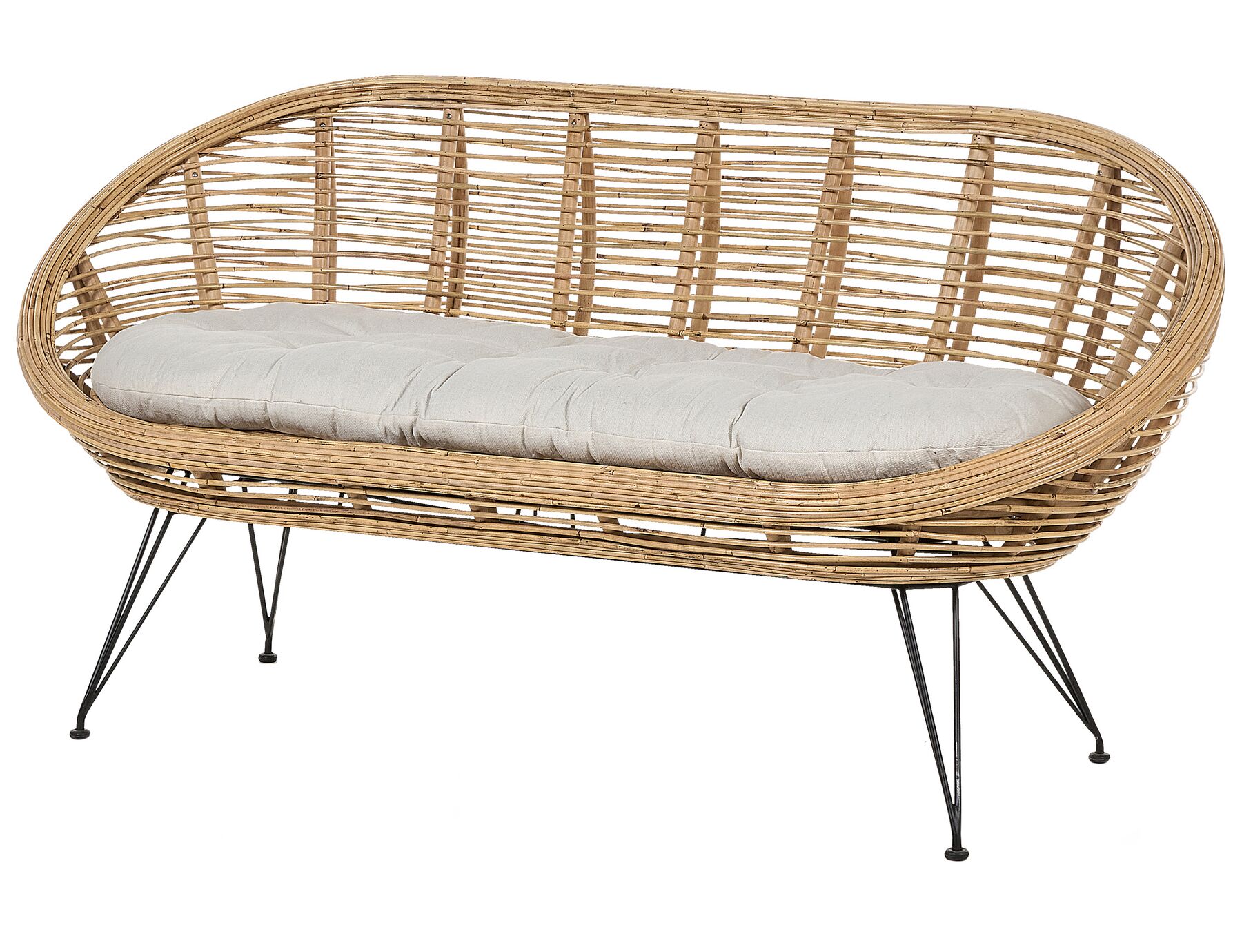 Garden Sofa Set 3 Seater MARATEA Rattan Natural