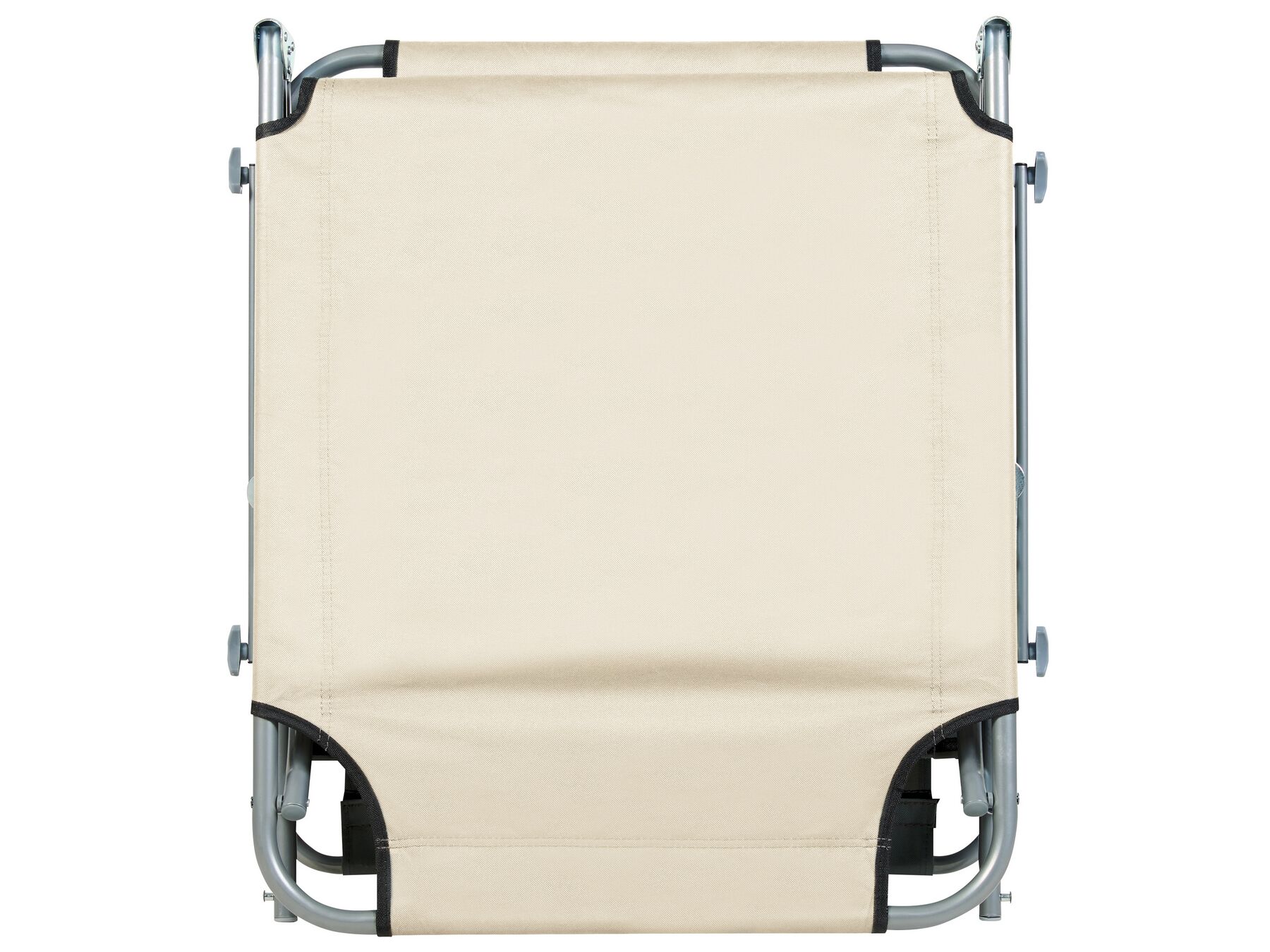 Steel Reclining Sun Lounger with Canopy Cream FOLIGNO