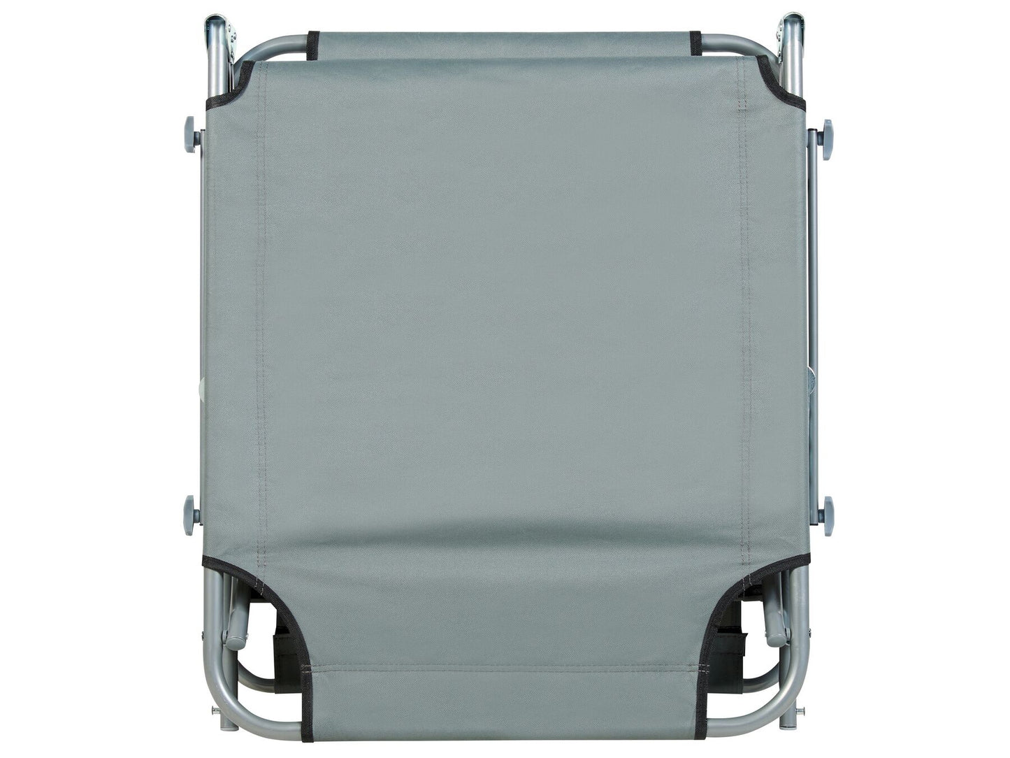 Steel Reclining Sun Lounger with Canopy Grey FOLIGNO