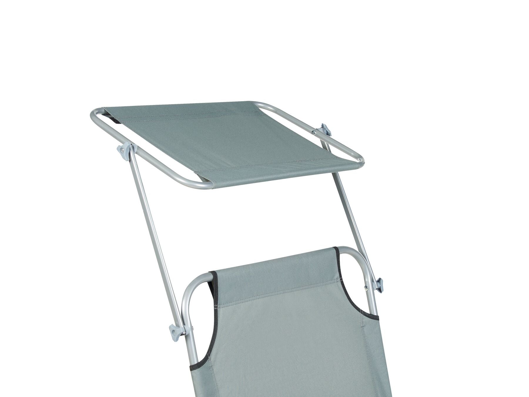 Steel Reclining Sun Lounger with Canopy Grey FOLIGNO
