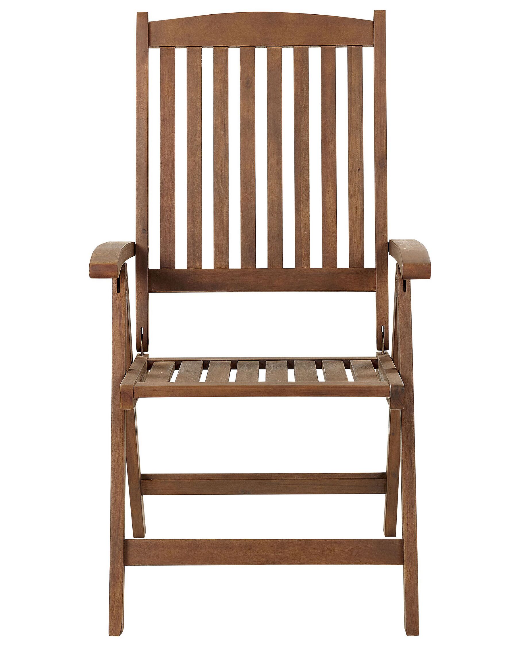 Set of 6 Garden Chairs with Cushions AMANTEA Acacia Wood Red