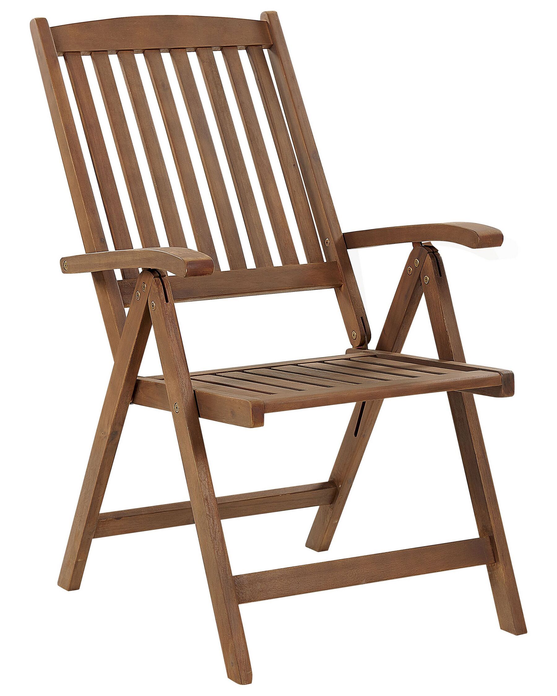 Set of 6 Garden Chairs with Cushions AMANTEA Acacia Wood Red
