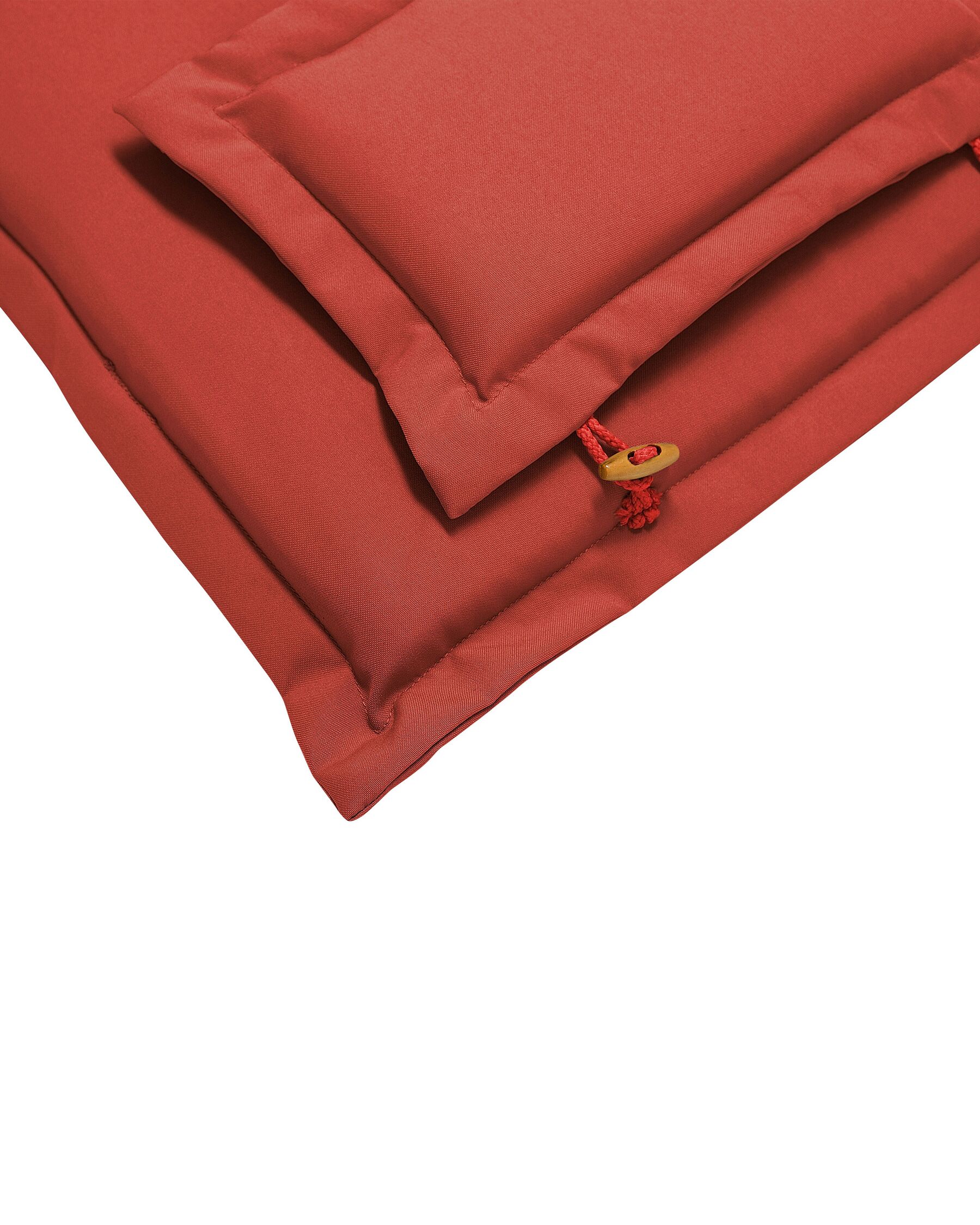 Set of 6 Garden Chairs with Cushions AMANTEA Acacia Wood Red