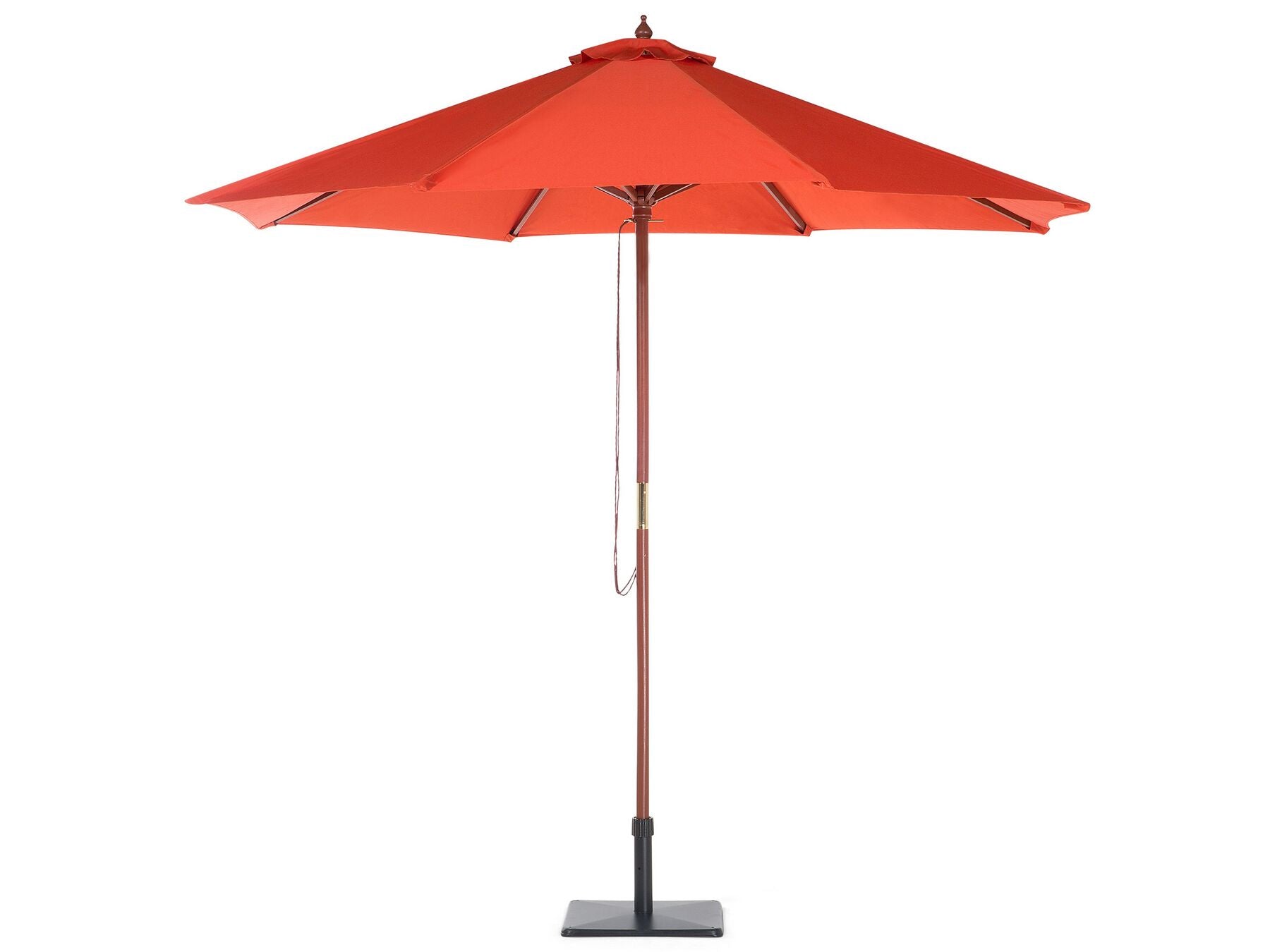 Garden Dining Set 6 Seater AMANTEA with Parasol Acacia Wood Red