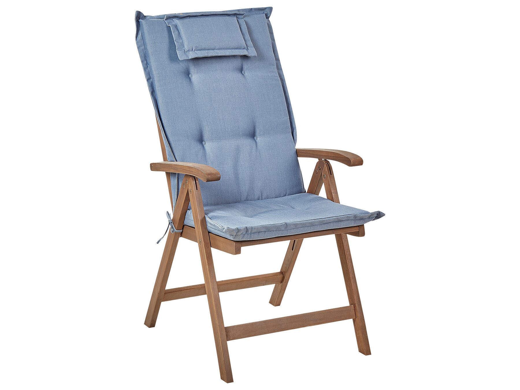Garden Dining Set 6 Seater AMANTEA with Cushions Acacia Wood Blue