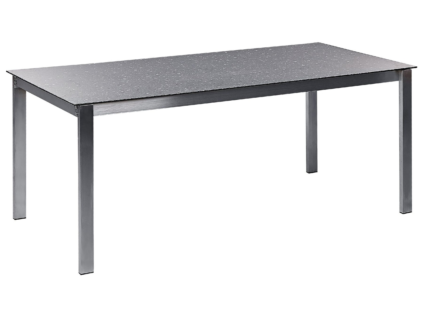 Garden Dining Set 6 Seater COSOLETO/GROSSETO Tempered Glass Granite Effect Black