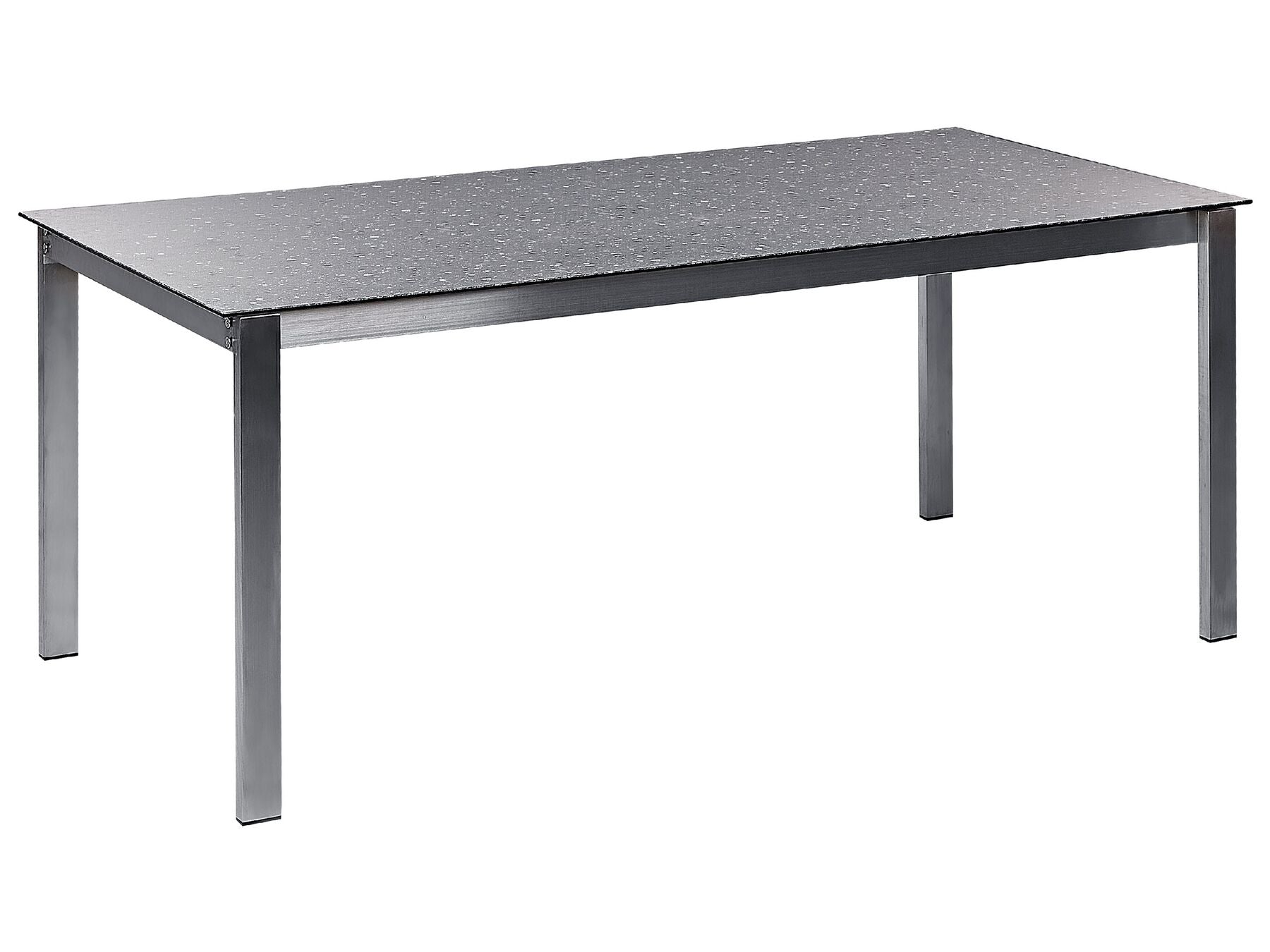 Garden Dining Set 6 Seater COSOLETO/GROSSETO Tempered Glass Granite Effect Black
