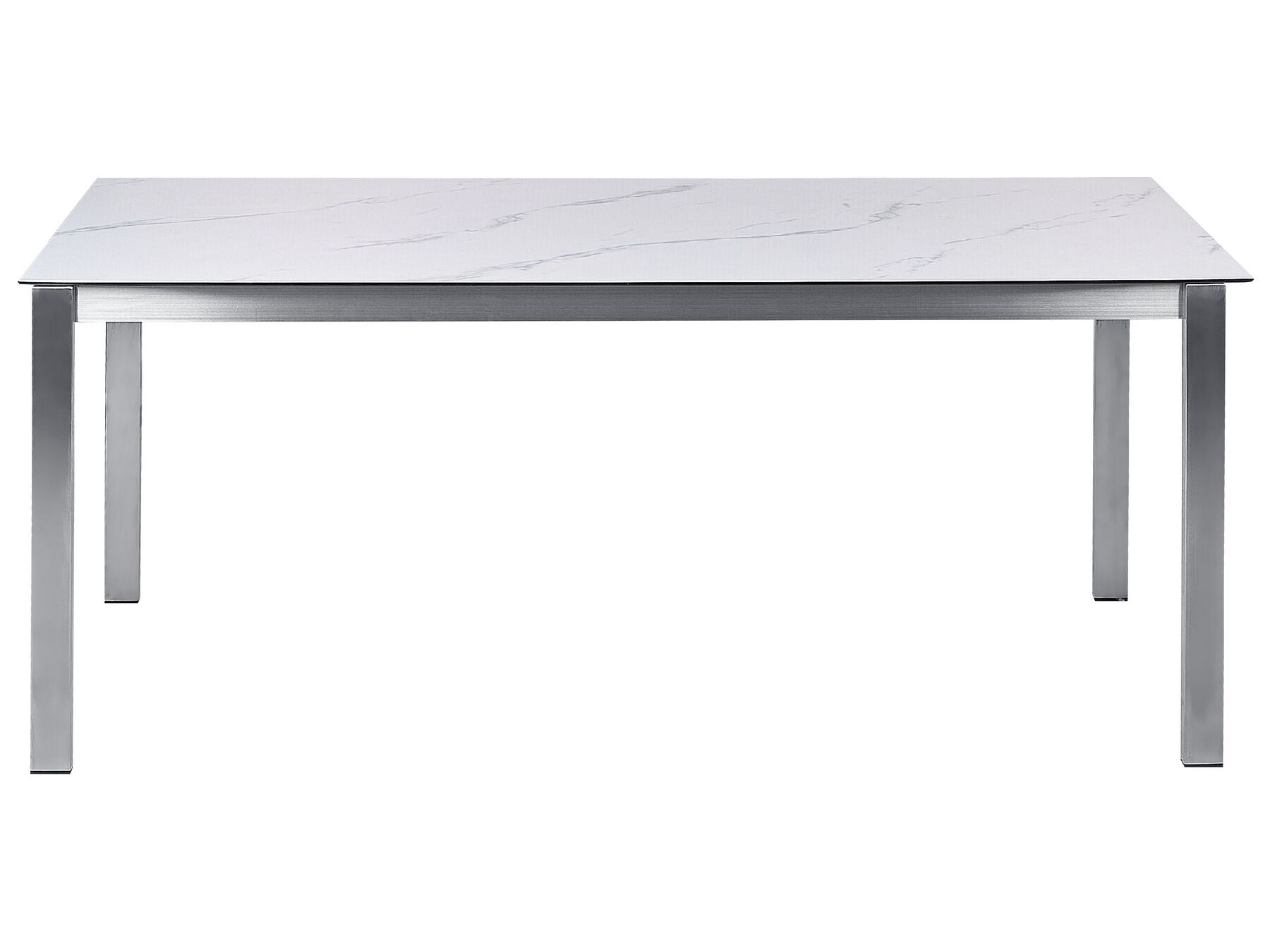 Garden Dining Set 6 Seater COSOLETO/GROSSETO Tempered Glass Marble Effect White Marble