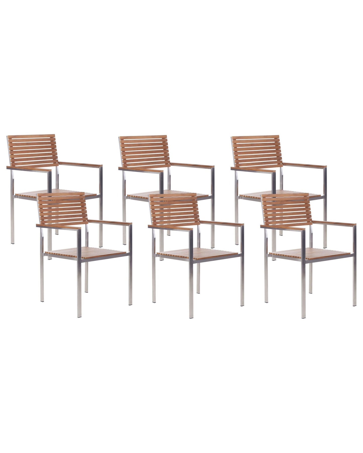 Set of 6 Garden Chairs with Cushions VIAREGGIO Brown