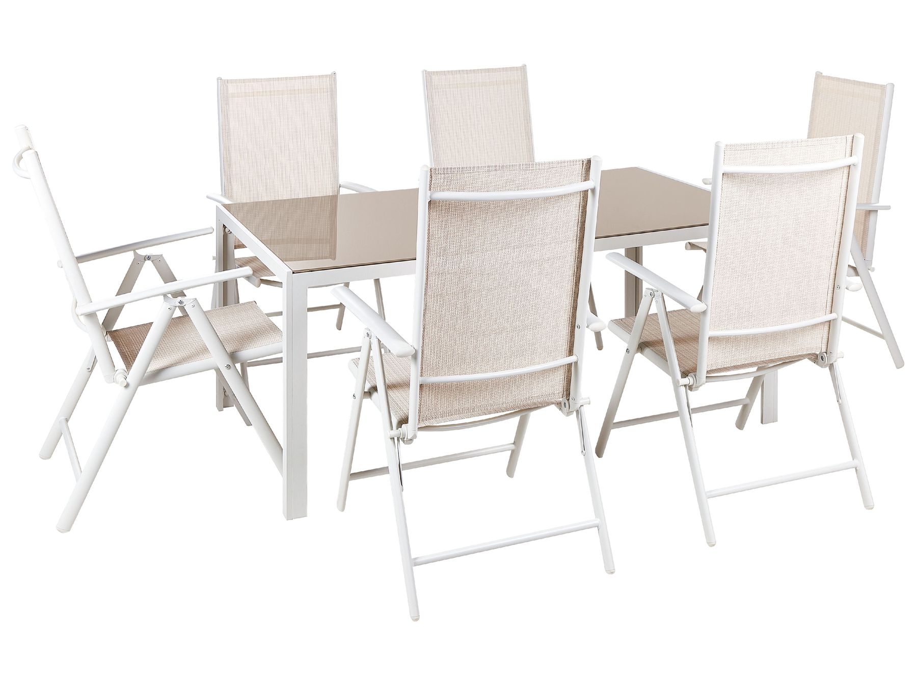 Garden Dining Set 6 Seater CATANIA Metal Beige