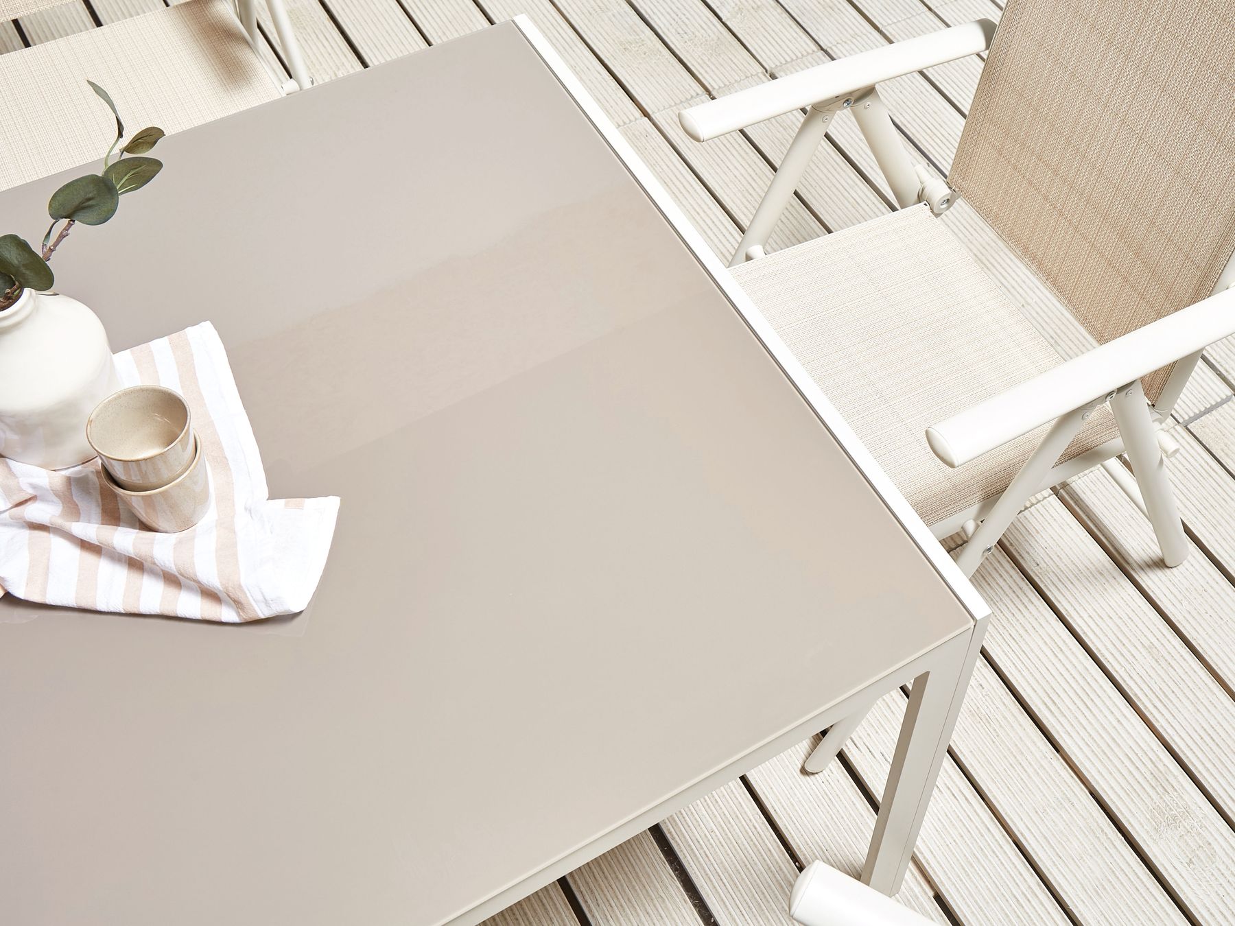 Garden Dining Set 6 Seater CATANIA Metal Beige