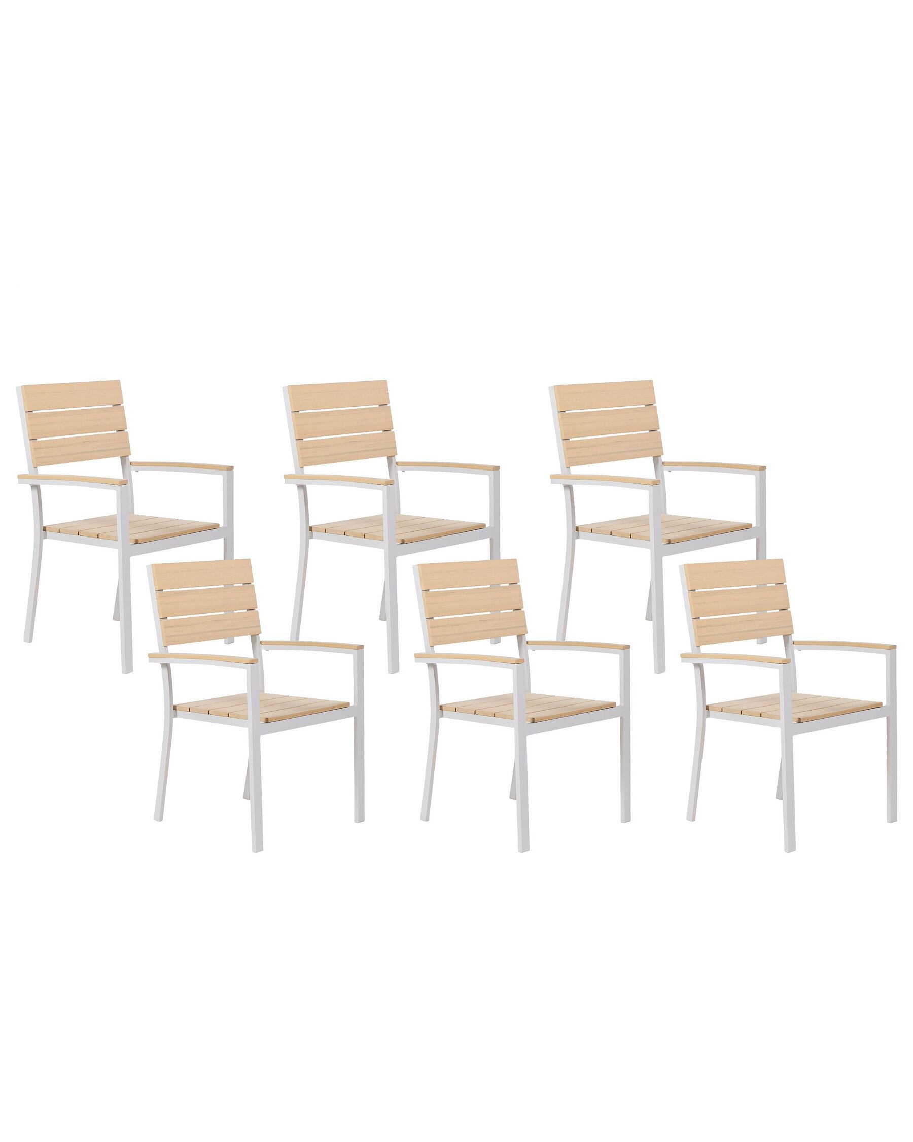 Set of 6 Garden Chairs COMO Beige