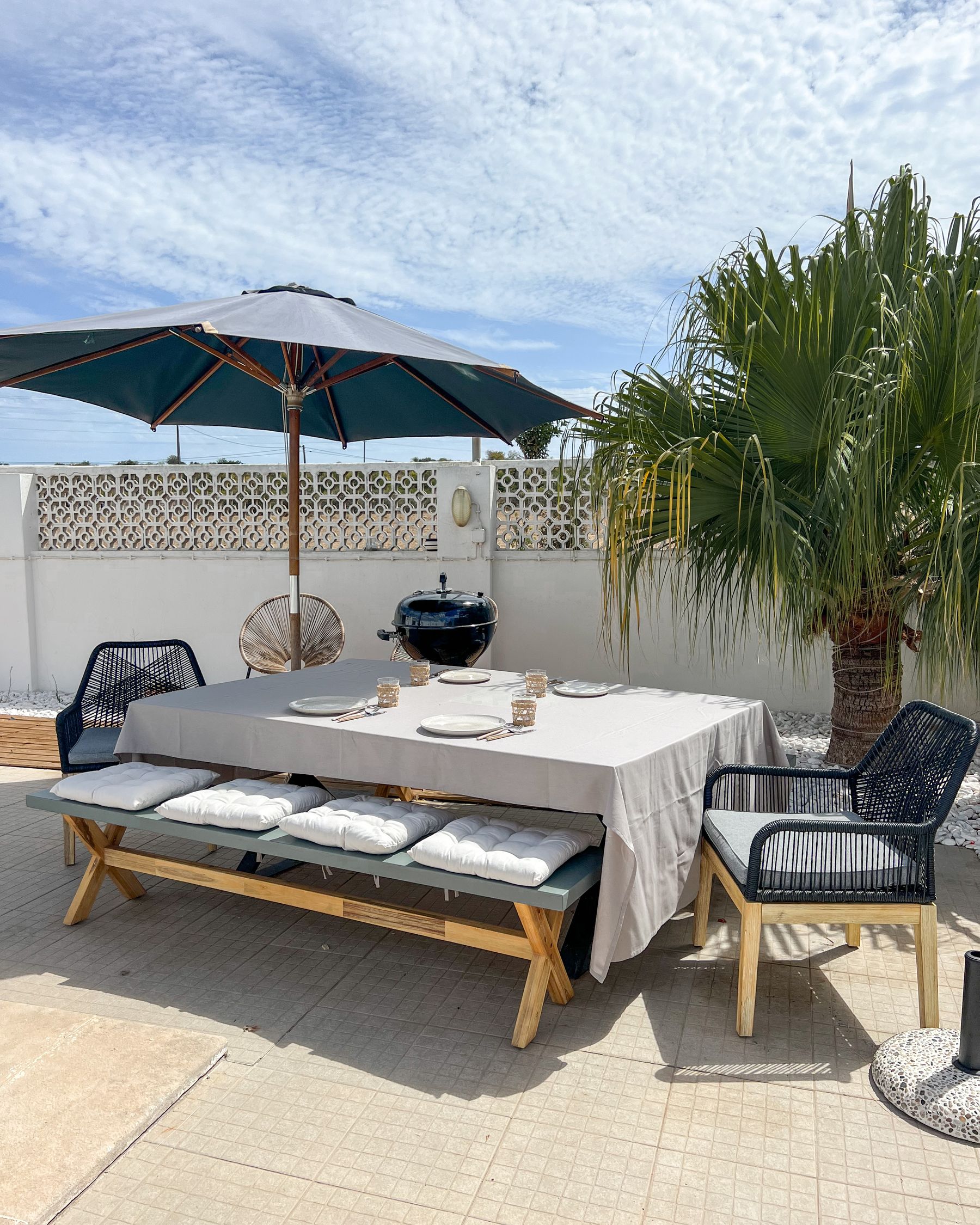 Set of 2 Garden Chairs with Cushions OLBIA Synthetic Material Black