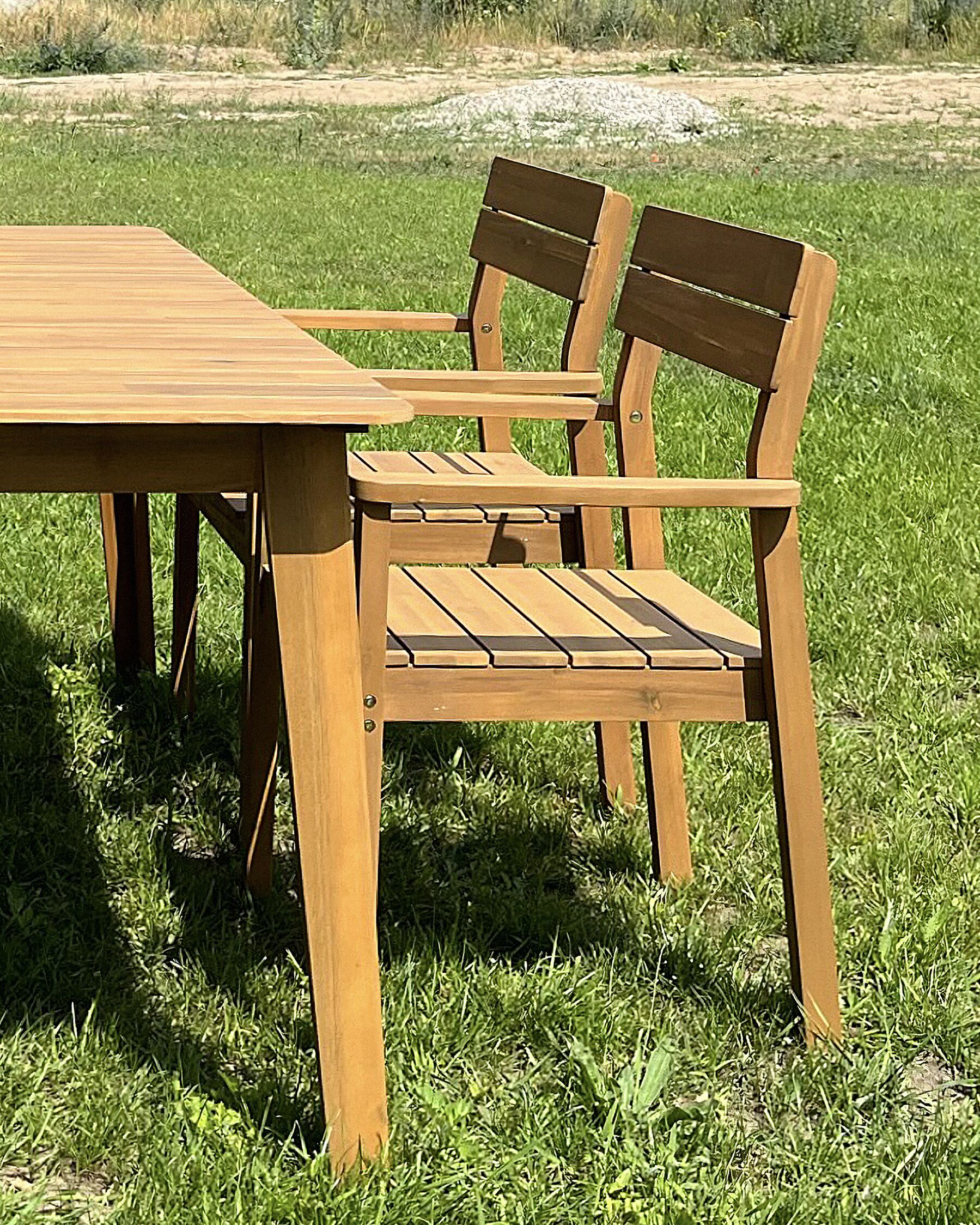 Set of 2 Garden Chairs FORNELLI Acacia Wood Brown