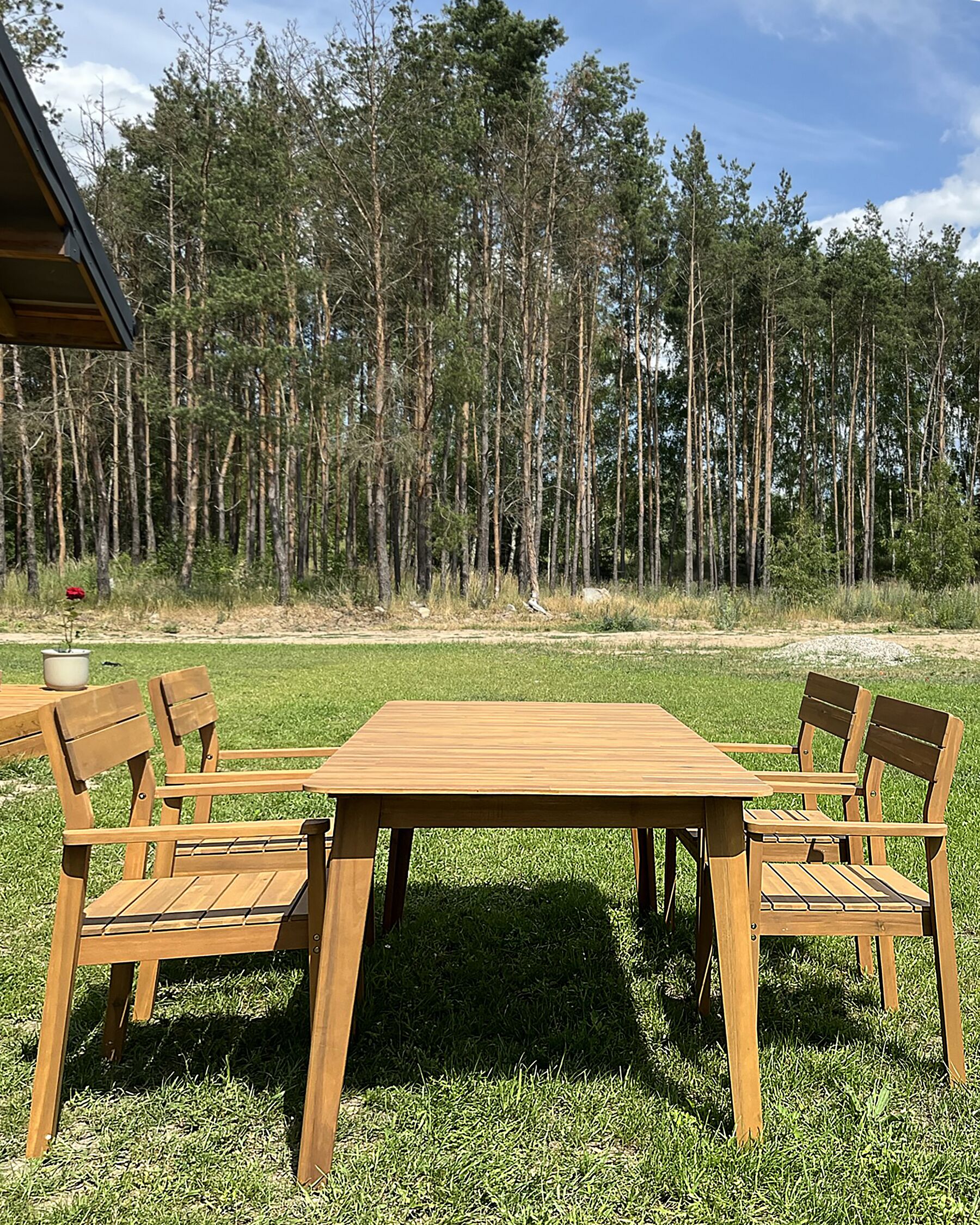 Set of 4 Garden Chairs FORNELLI Acacia Wood Brown