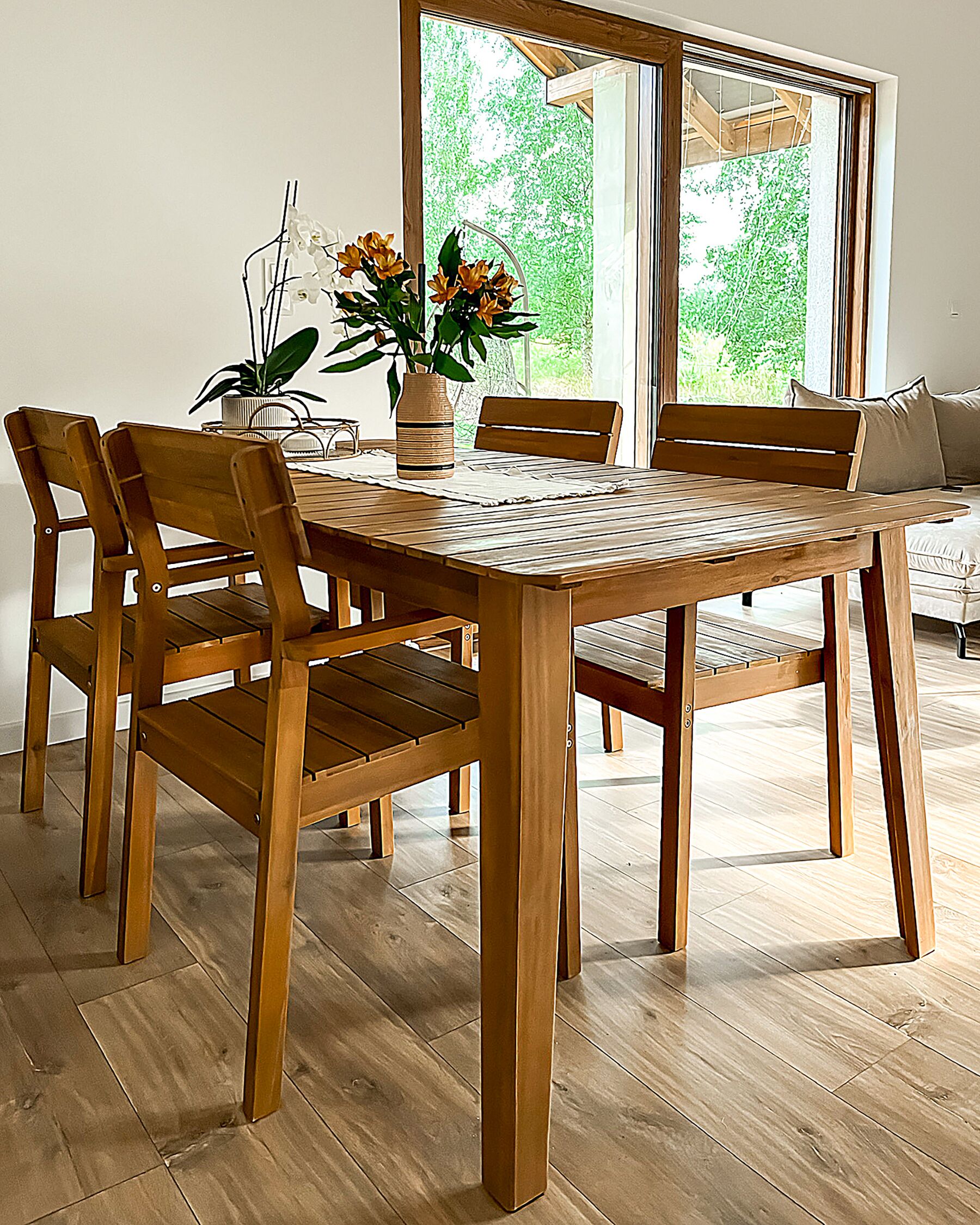 Set of 4 Garden Chairs FORNELLI Acacia Wood Brown