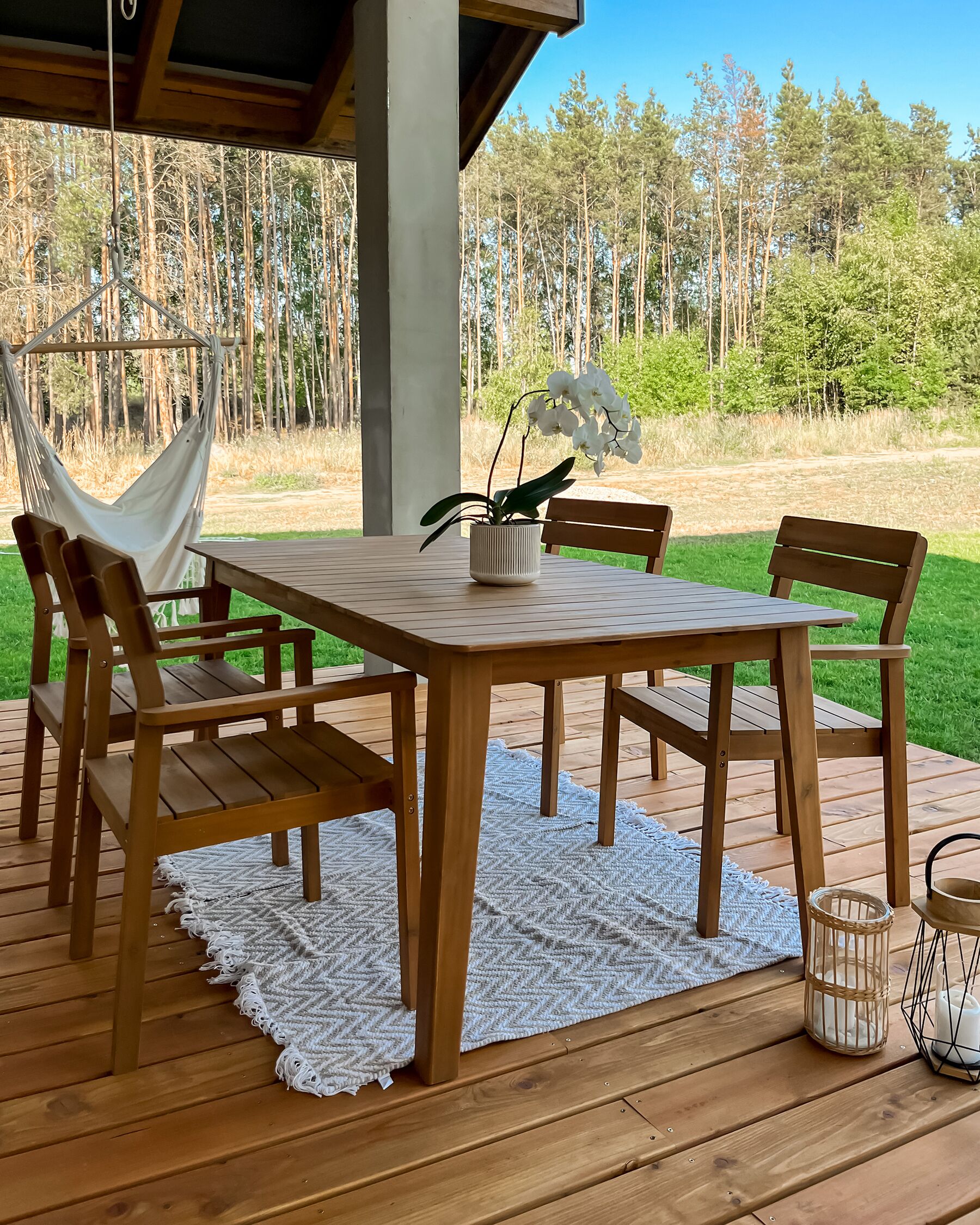 Set of 4 Garden Chairs FORNELLI Acacia Wood Brown