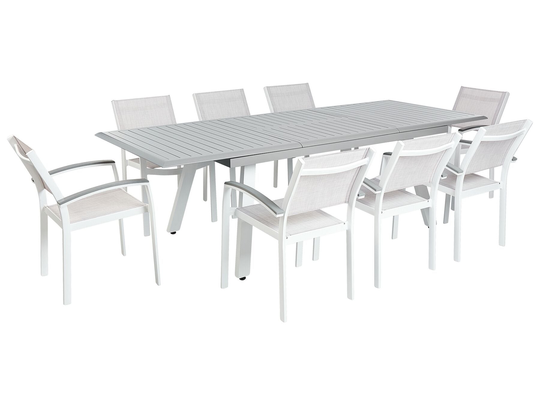 Garden Dining Set 8 Seater PERETA Metal Grey