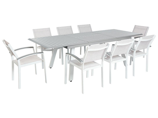 Garden Dining Set 8 Seater PERETA Metal Grey