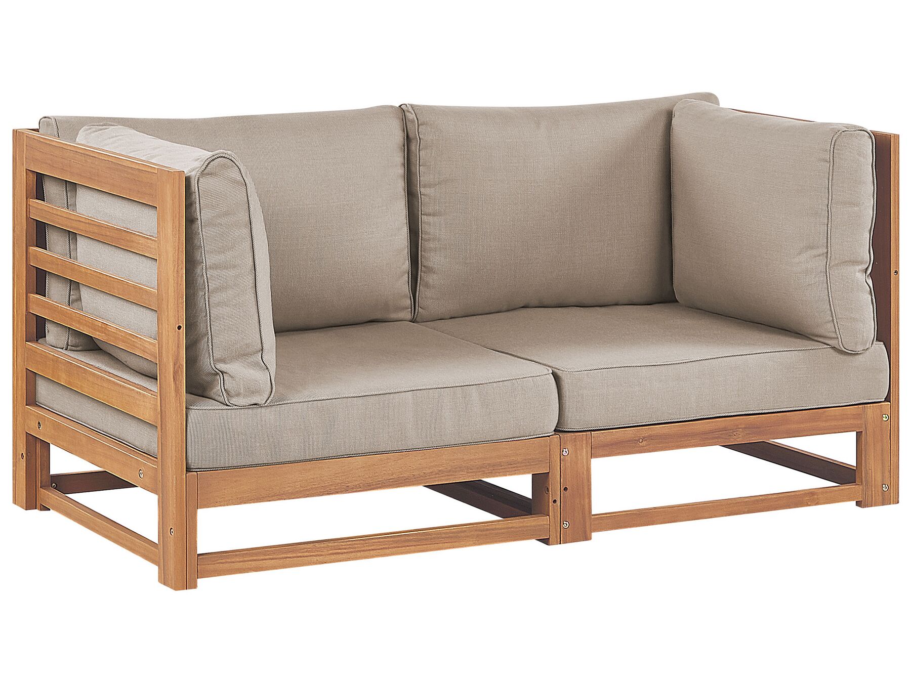 Garden Sofa 2 Seater TRANI Modular Certified Acacia Wood Light Brown