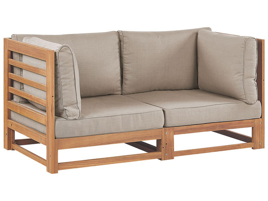 Garden Sofa 2 Seater TRANI Modular Certified Acacia Wood Light Brown