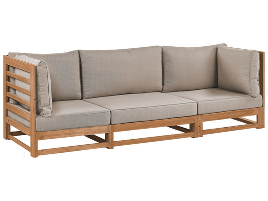 Garden Sofa 3 Seater TRANI Modular Certified Acacia Wood Light Brown