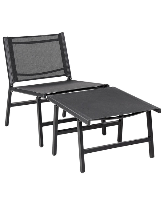 Garden Chair MARCEDDI Metal Black