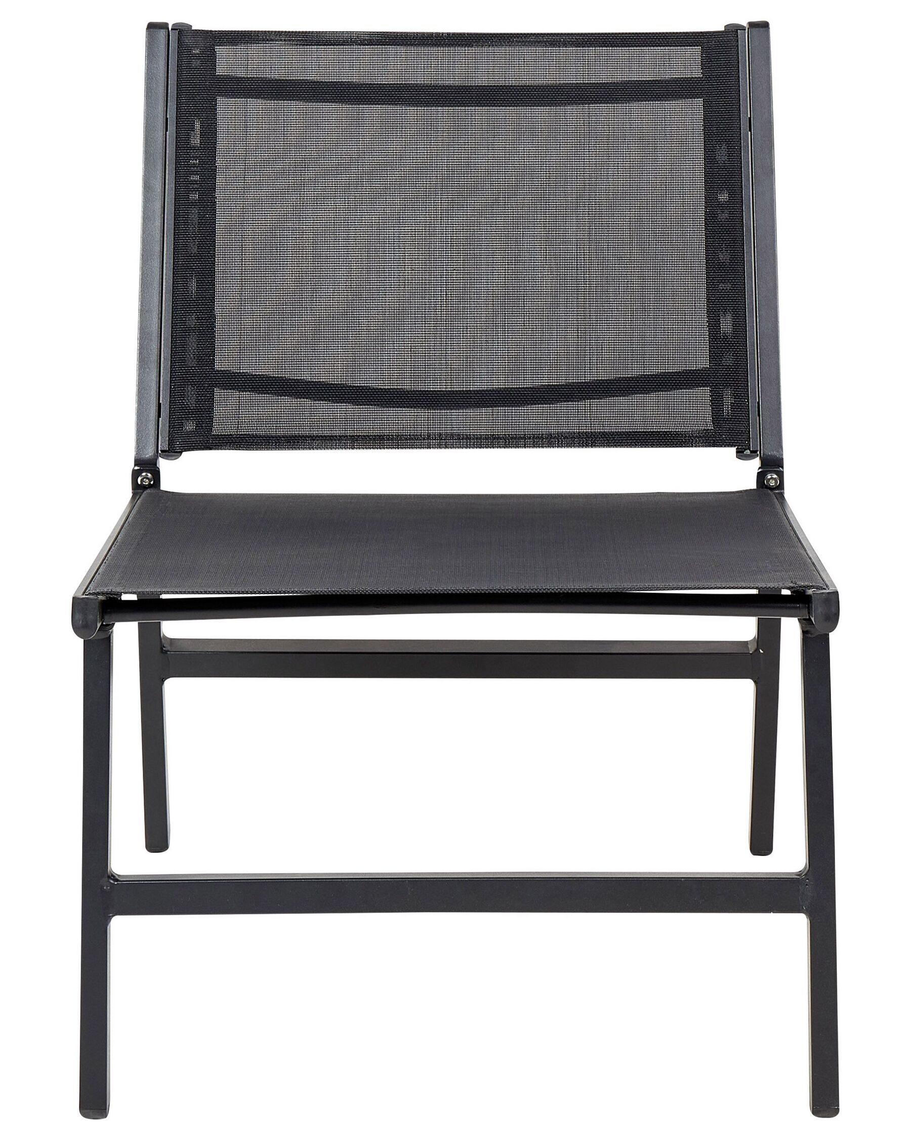 Set of 2 Garden Chairs MARCEDDI with Footstool Metal Black