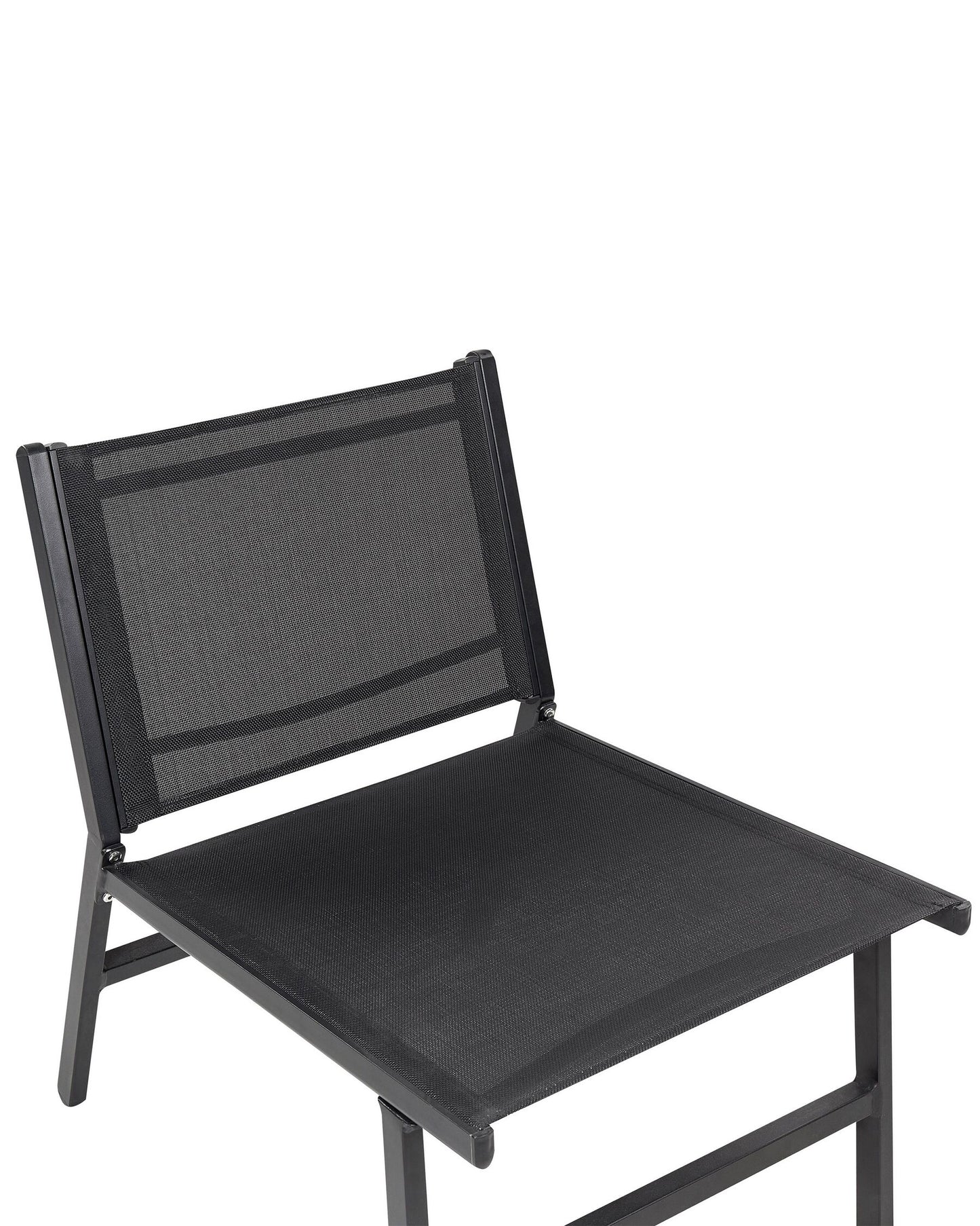 Set of 2 Garden Chairs MARCEDDI with Footstool Metal Black