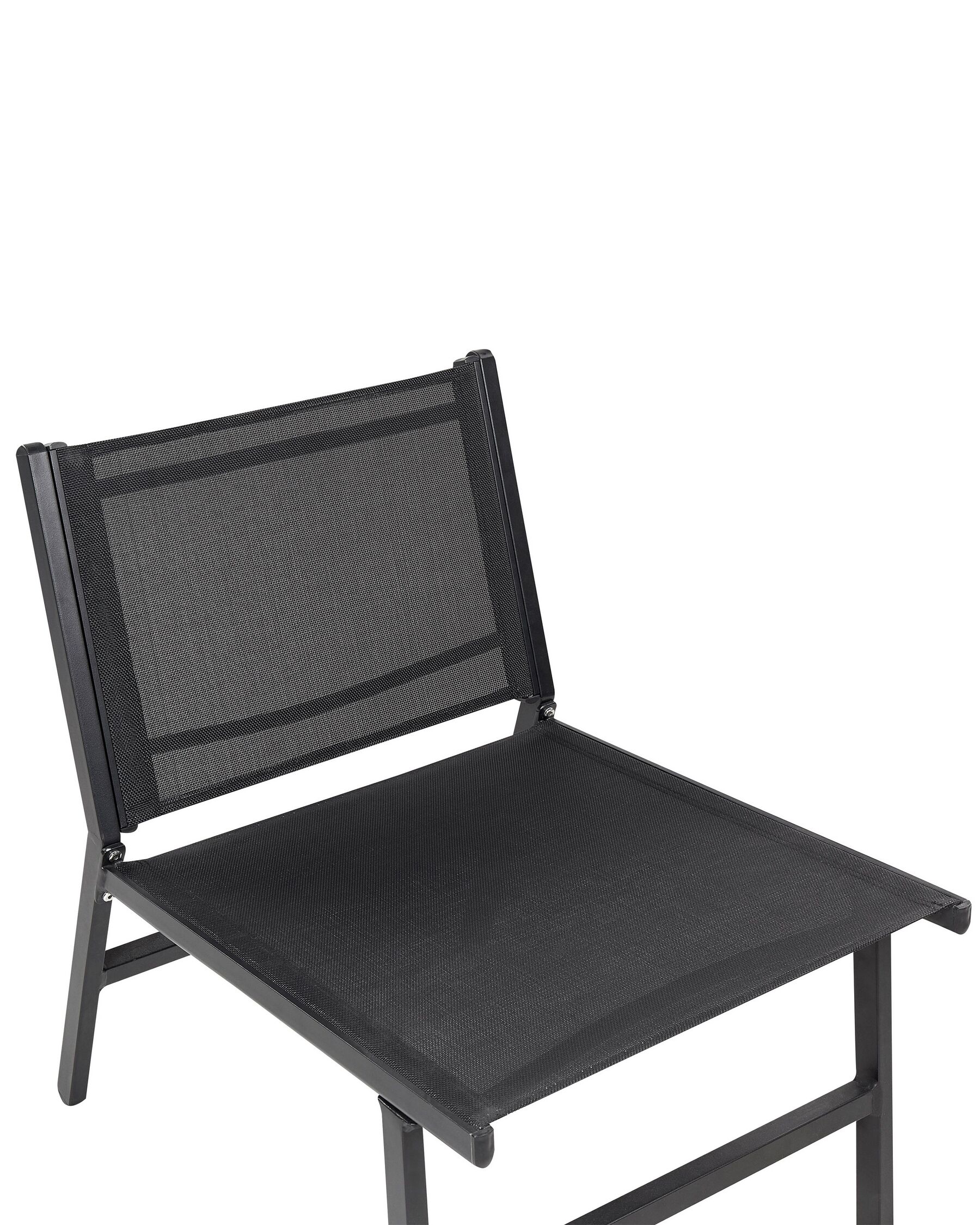 Set of 2 Garden Chairs MARCEDDI with Footstool Metal Black