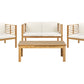 Garden Lounge Set with Table 4 Seater PACIFIC Acacia Wood Off-White