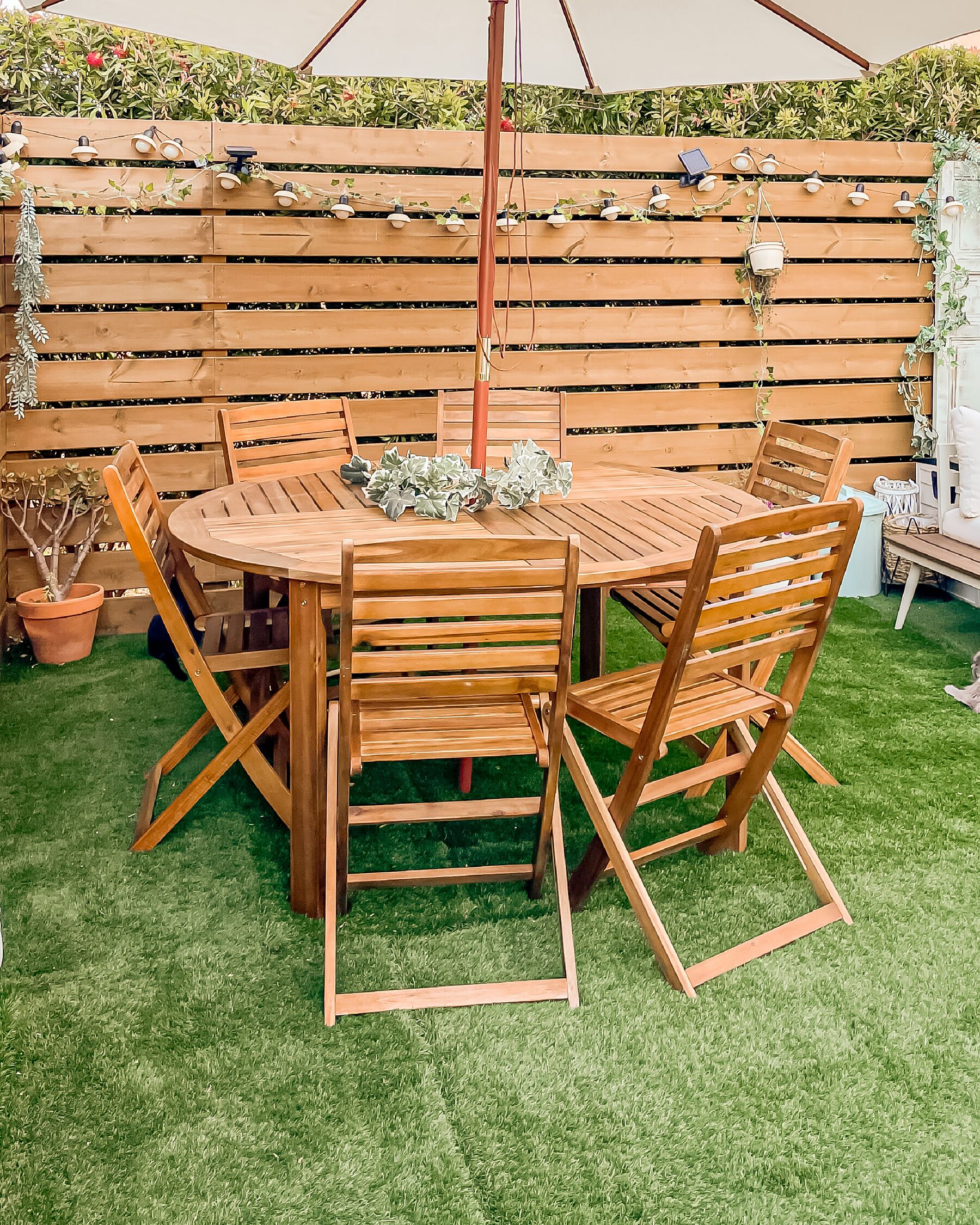 Set of 6 Garden Chairs TOLVE Acacia Wood Brown