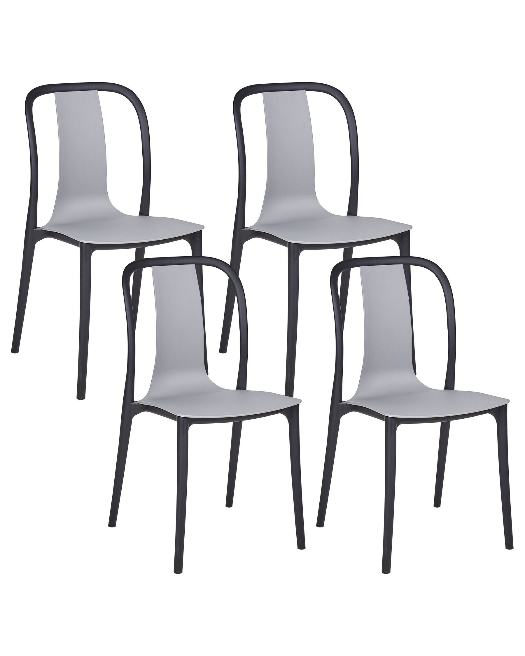 Set of 4 Garden Chairs SPEZIA Grey