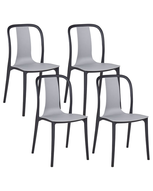 Set of 4 Garden Chairs SPEZIA Grey