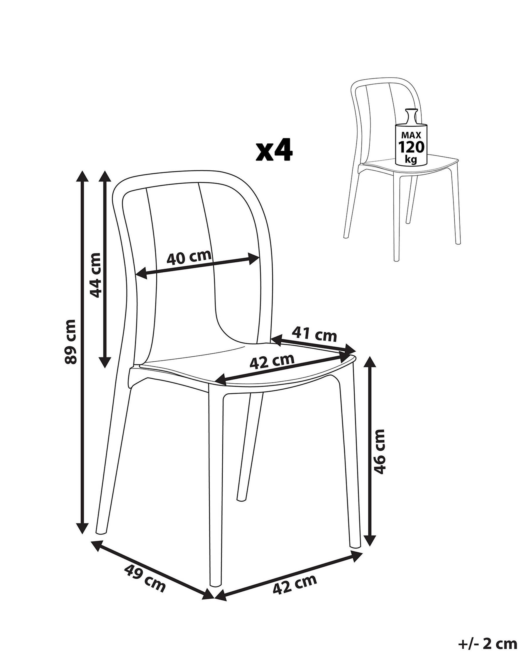 Set of 4 Garden Chairs SPEZIA Grey