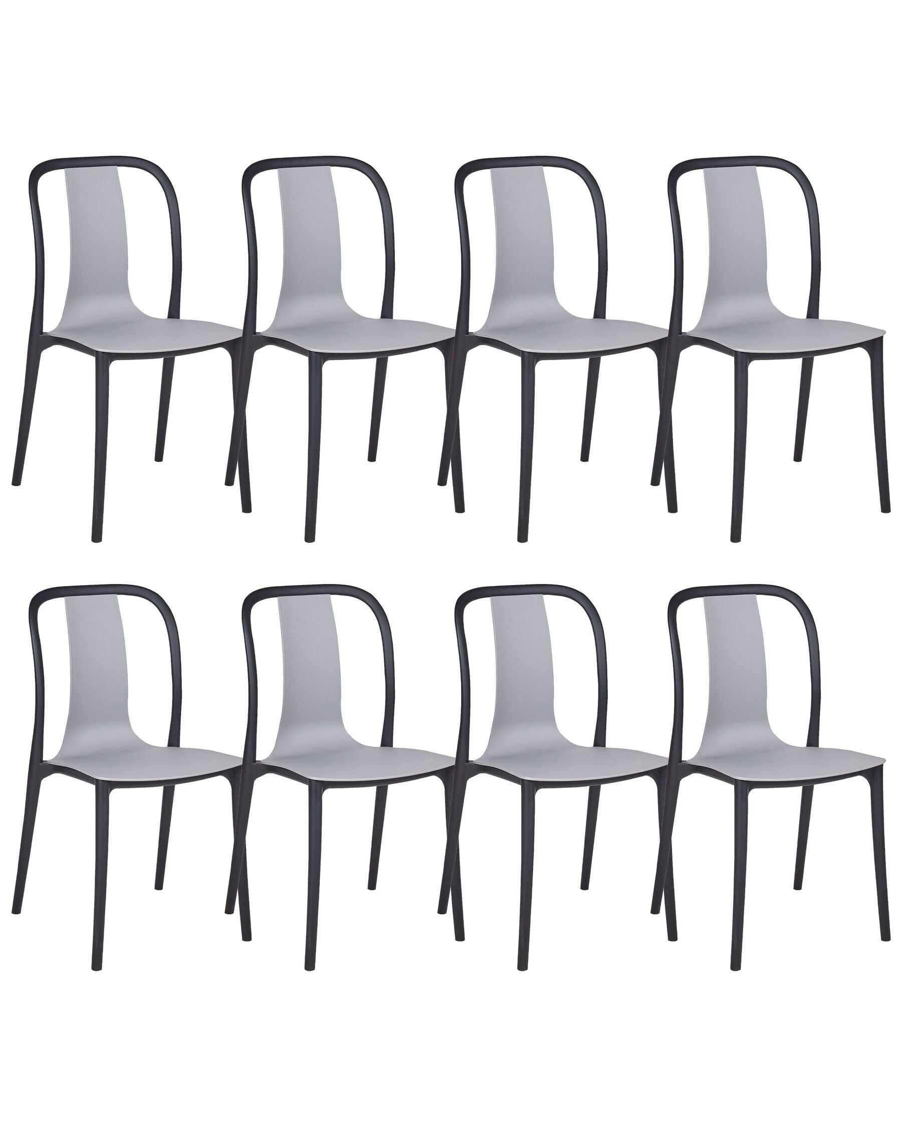 Set of 8 Garden Chairs SPEZIA Grey