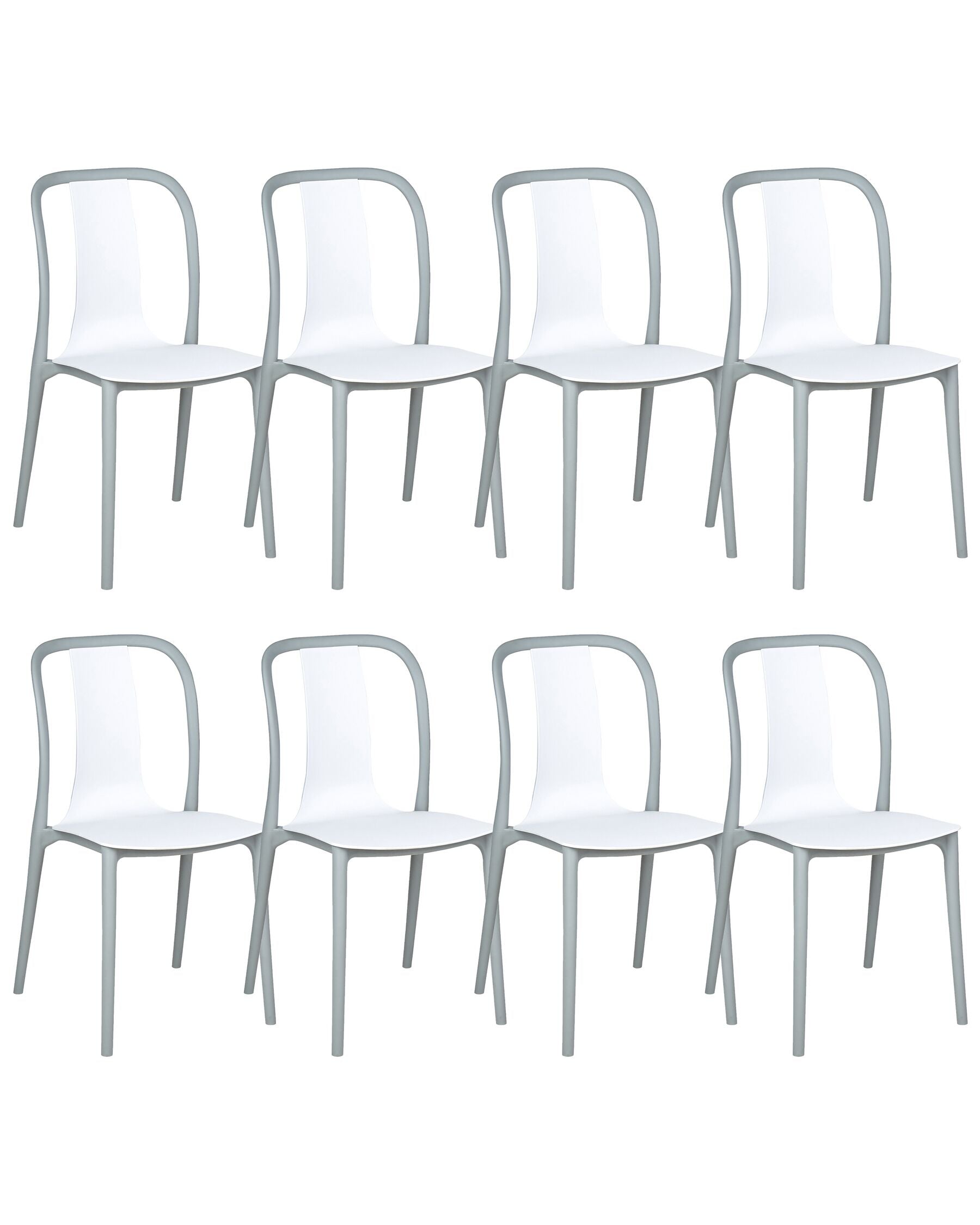 Set of 8 Garden Chairs SPEZIA White